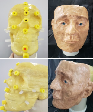 Aproximação Facial feita com escultura 3D manual.